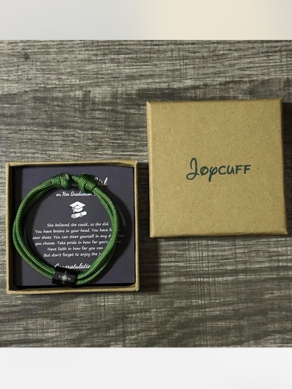 Graduation Rope/Cord Bracelet with Compass Design Gift Boxed Beautiful Girl